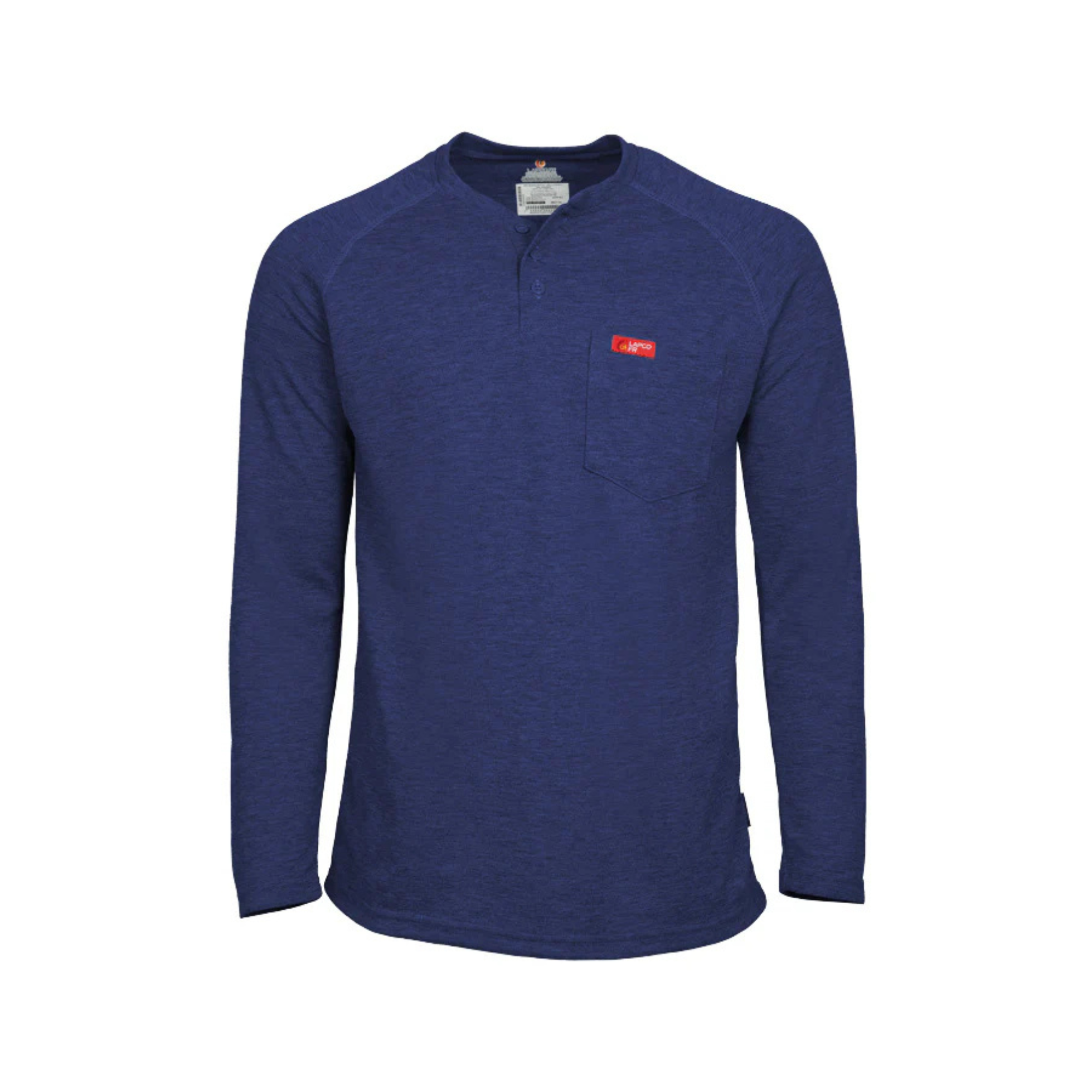 Lapco Flame-Resistant Raglan Sleeve Henley Royal Blue T-Shirt from GME Supply